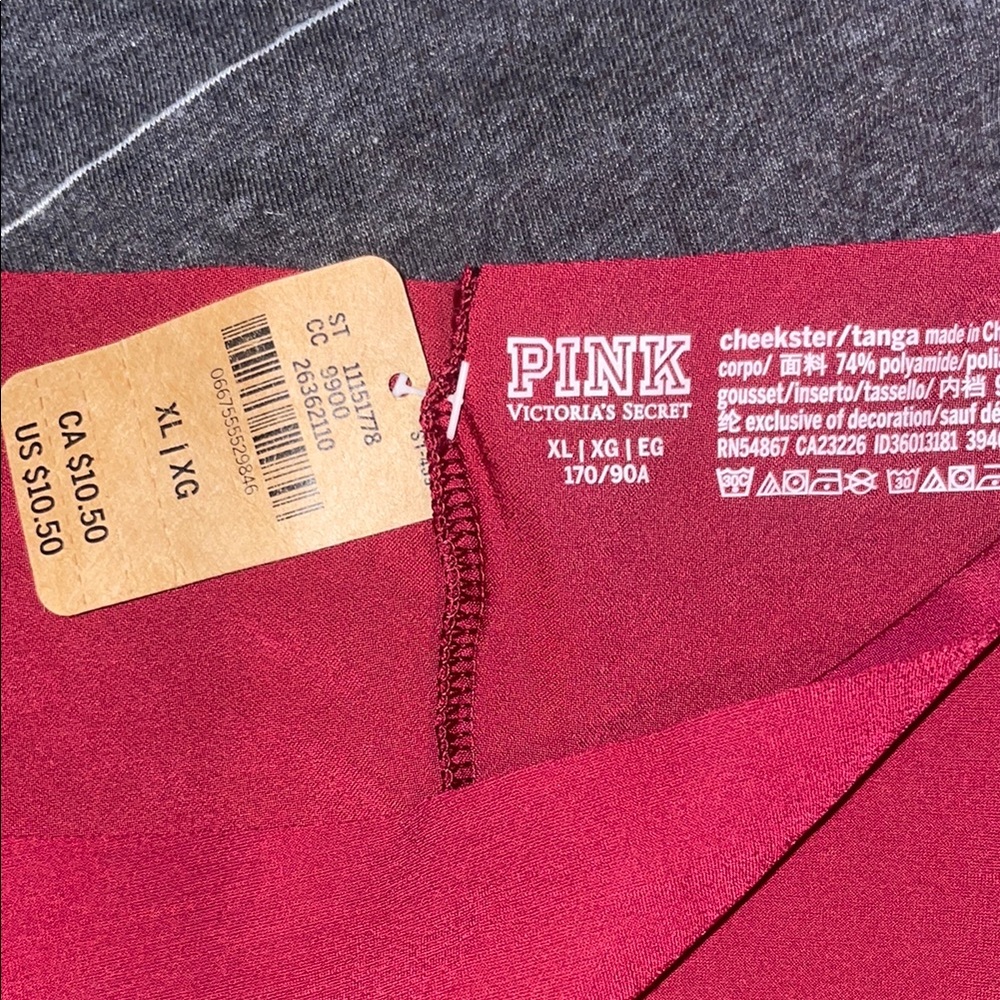 2 Pairs PINK Victoria's Secret Red and Pink Panties BNWT - Picture 3 of 4